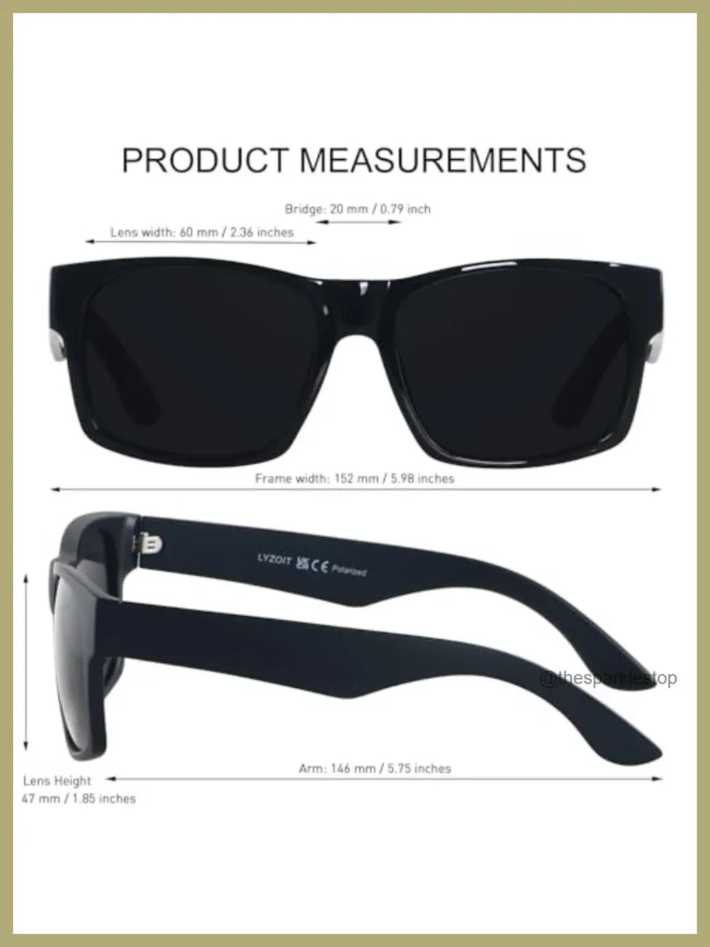 XL Oversized Square Sunglasses Polarized UV400 for Big Heads Men Wide Face